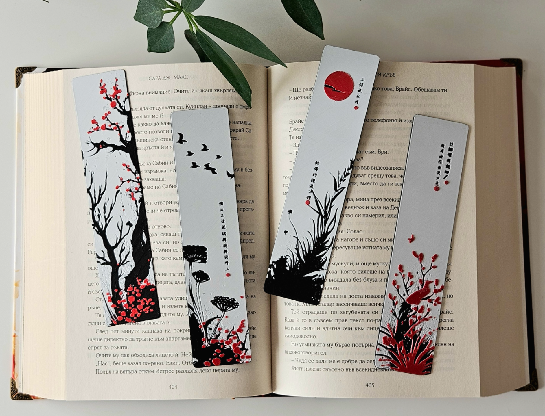 Red Blossom Bookmark Set