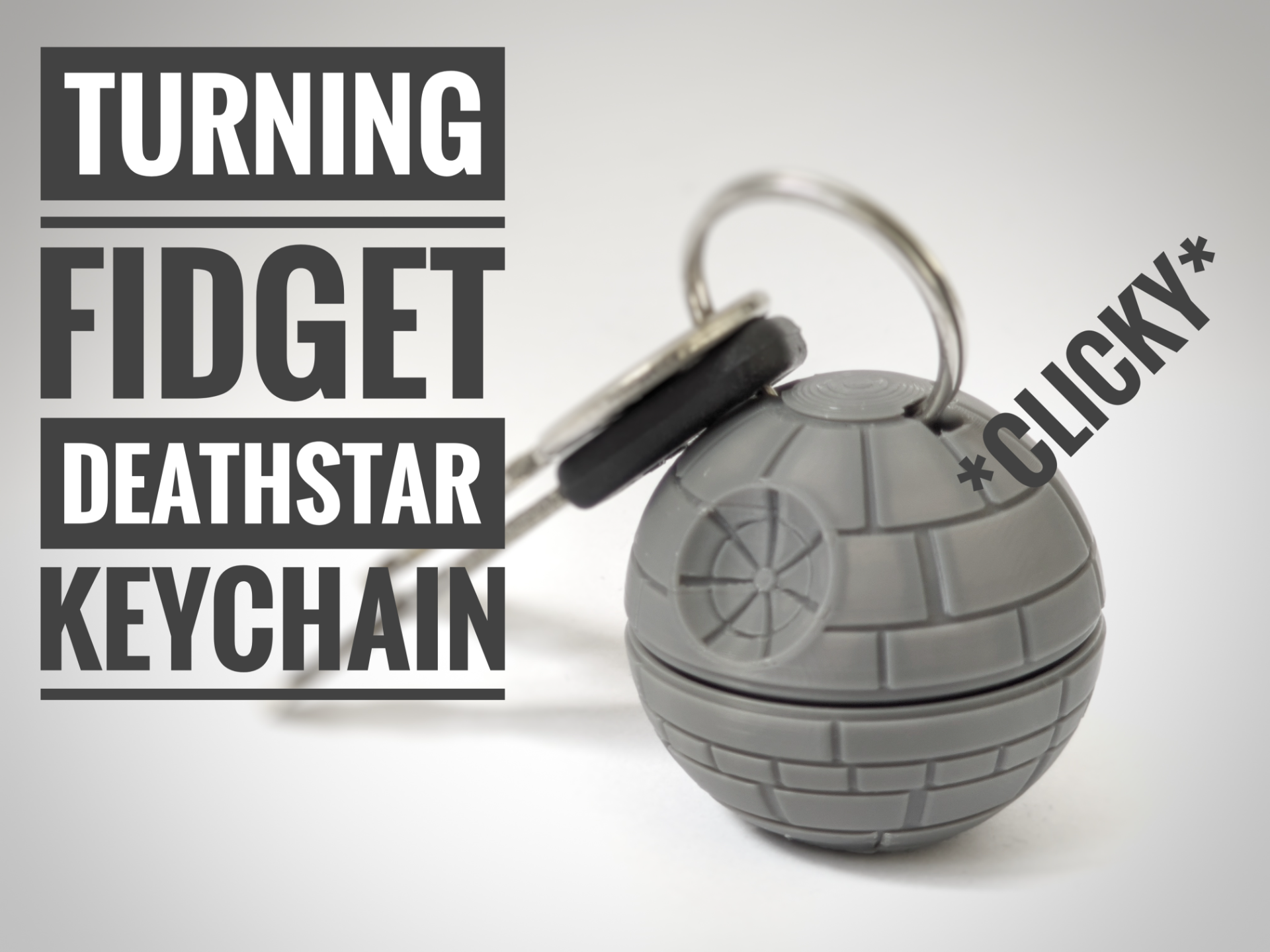 Turning Fidget Death Star Keychain